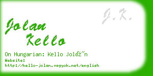 jolan kello business card